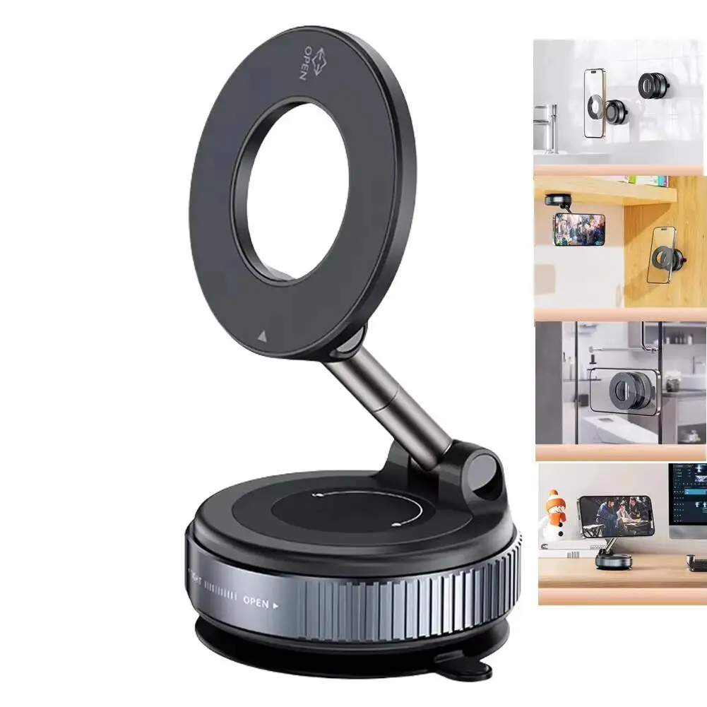 

2025 Car Mount Electric Vacuum Magnetic Holder Foldable Strong Suction Stand Cell Phone For Iphone 16 15 Android Smartphone