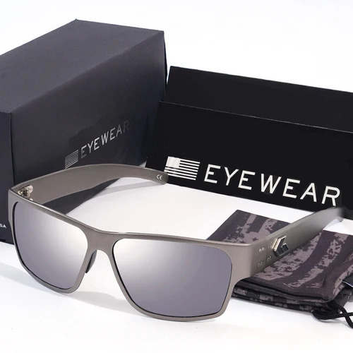 Gafas de sol polarizadas DELTA para hombre y mujer, gafas de sol cuadradas de aluminio y magnesio para conducir y pescar de diseñador de marca para hombre