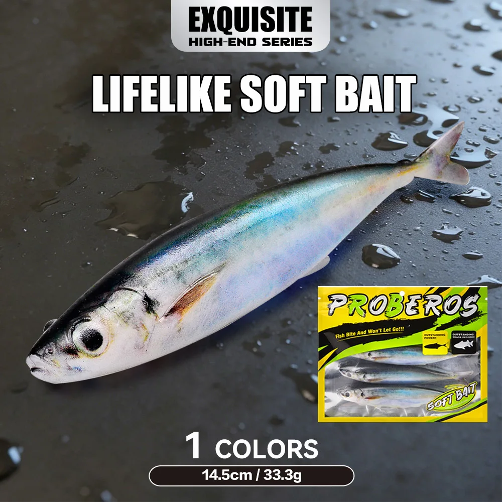 3pcs/bag Highly Realistic Artificial Soft Bait 14.5cm 33.3g Saltwater&Freshwater Lifelike Swimming For Tuna Artificial Lure