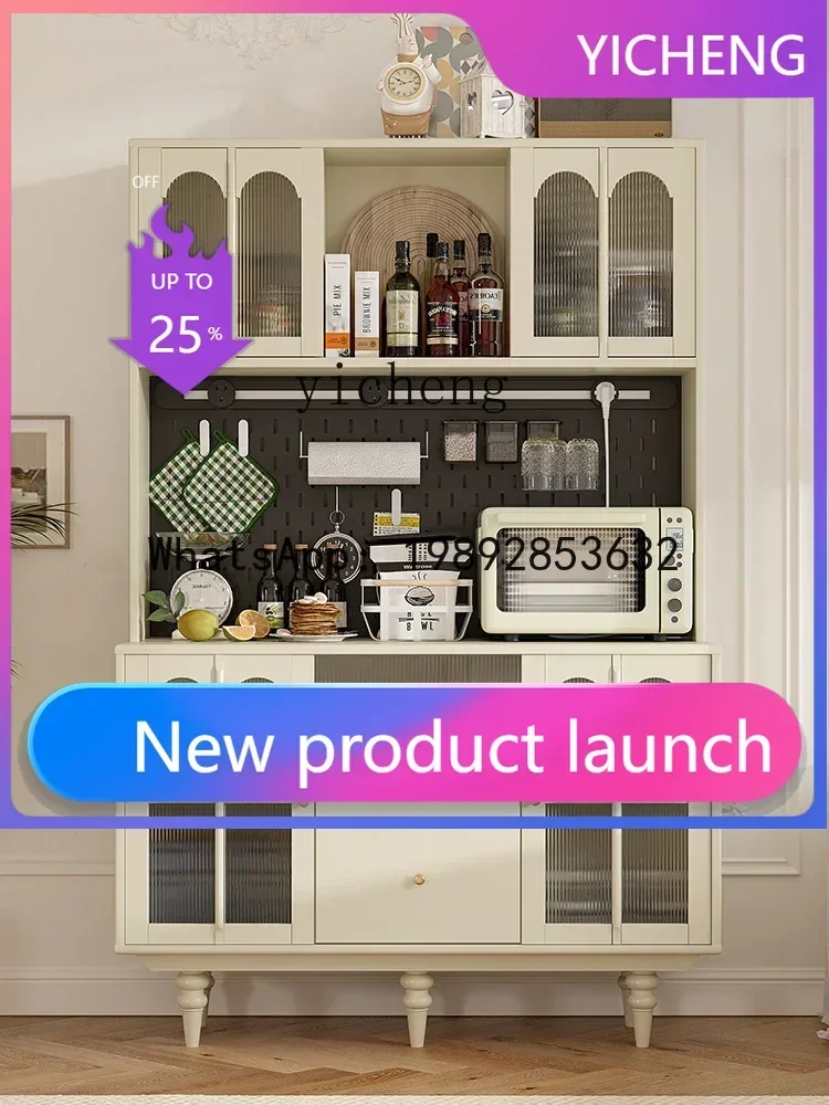 

Винтажный пристенный шкаф-буфет из массива дерева в кремовом стиле для гостиной с высоким верхом, для прихожей