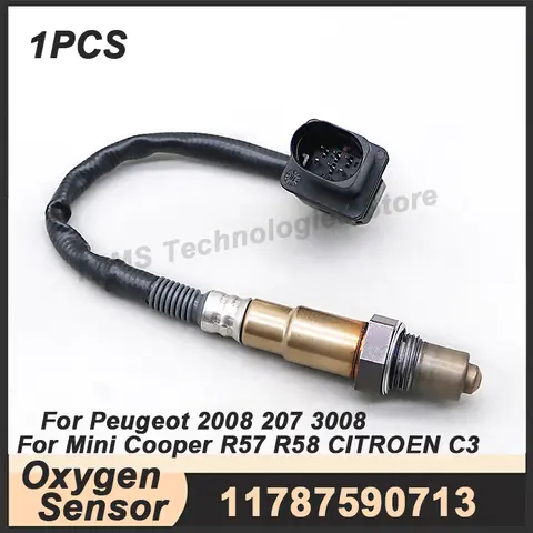 1PCS 람다 산소 O2 센서 11787590713 미니 쿠퍼 R57 R58 CITROEN BERLINGO PEUGEOT 2008 207 3008 1.6L
