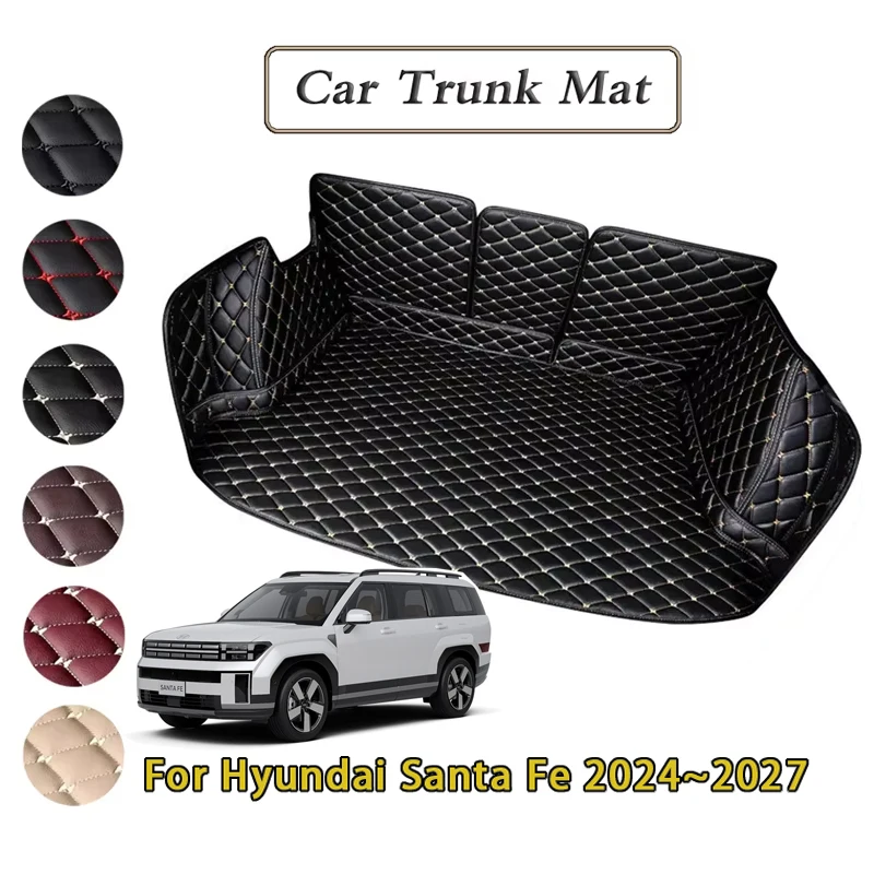 

Car Trunk Mats For Hyundai Santa Fe MX5 2024 2025 2026 2027 Dirt-resistant Fully Mats Luxury Rear Cargo Tray Auto Accessories