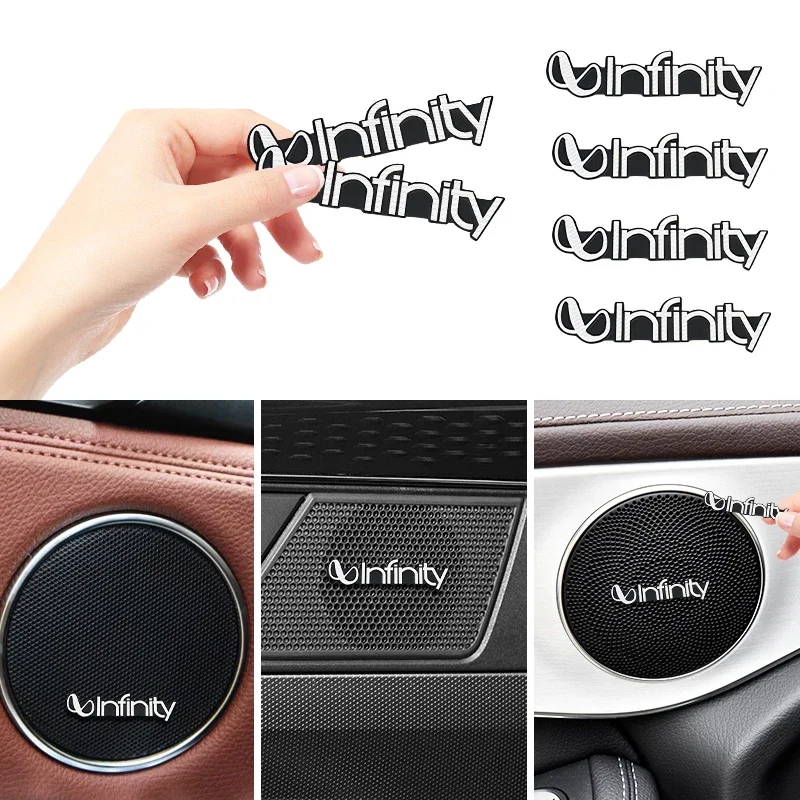 5pcs/10pcs high-quality Metal infinity logo car Hi-Fi Speaker audio Speaker Badge stereo Emblem sticker Auto styling accessories