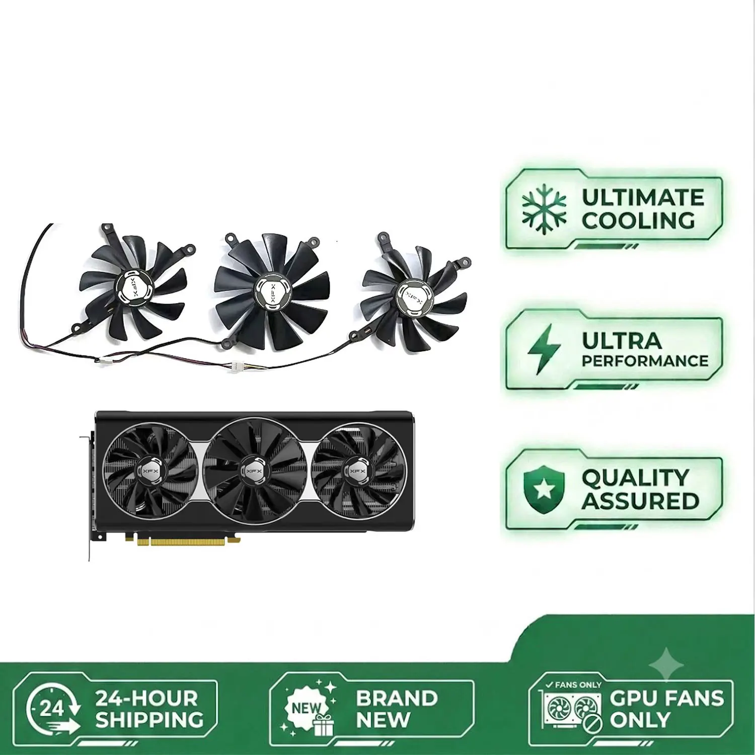 NEW 85MM 95MM 4PIN CF1010U12S RX 5700 XT Thicc III GPU Fan For XFX RX 5600 XT 5700 XT 5700 THICC III Graphics card cooling fan