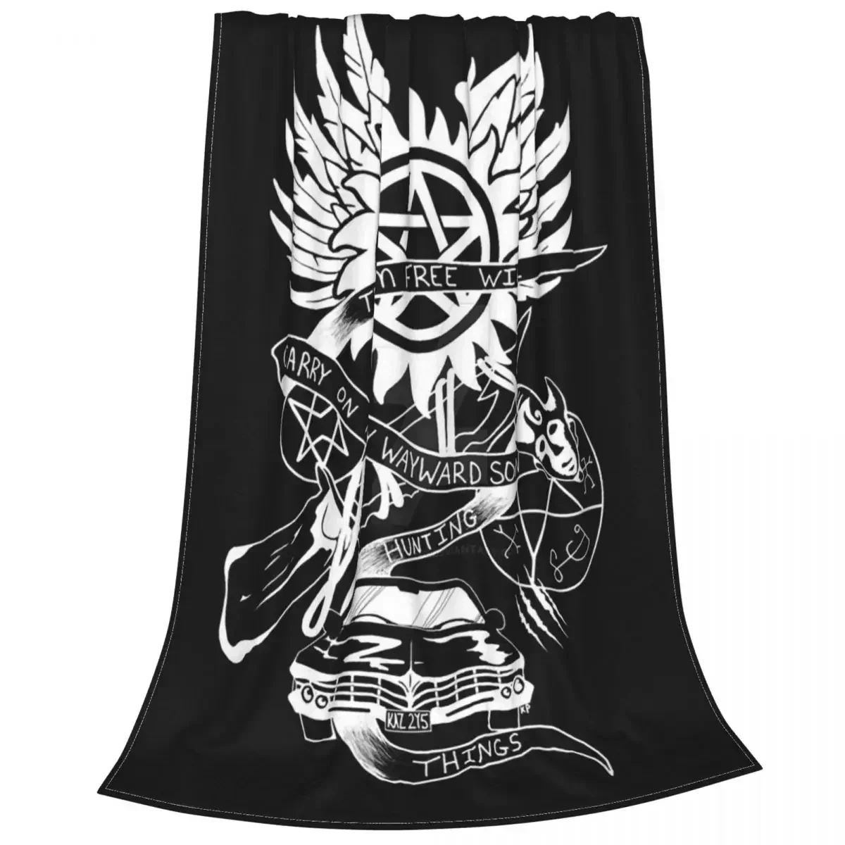 بطانية رمي فائقة النعومة للطائرة ، تحمل على ، ابني الضال ، مفرش سرير الفانيلا ، رموز الأفلام الخارقة للطبيعة ، غطاء للسفر