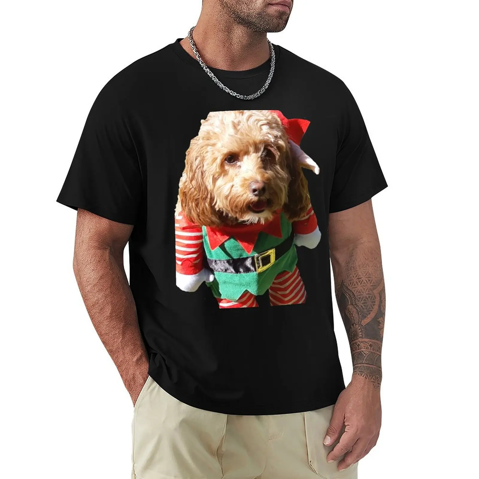 Taffy The Christmas Spoodle - Cockapoo T-Shirt Athletic Quick Dry T-Shirt for Men