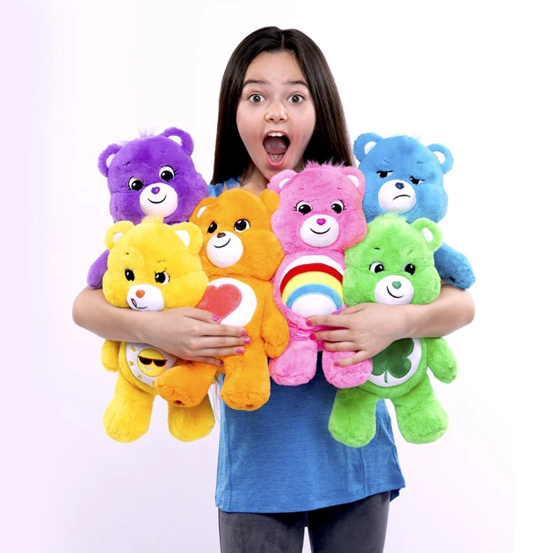 MINISO 30/40CM Carebears Kawaii Rainbow Bear Plush Toys Lovely Anime Colorful Bear Stuffed Doll Toy Room Decor Birthday Gifts