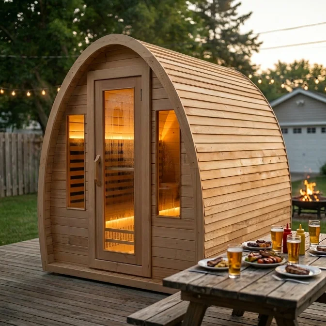 Backyard Garden Natural Spruce Far Infrared Sauna Extrieur Customizable Sauna Outdoor Indoor True Norths For Home Wellness Use
