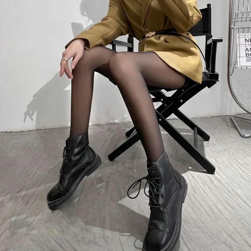 المرأة الحرارية طماق اللباس الداخلي FleeceWomen جوارب طويلة جوارب الجوارب WomenWinter وهمية شفافة الدافئة مثير جوارب طويلة الشتاء