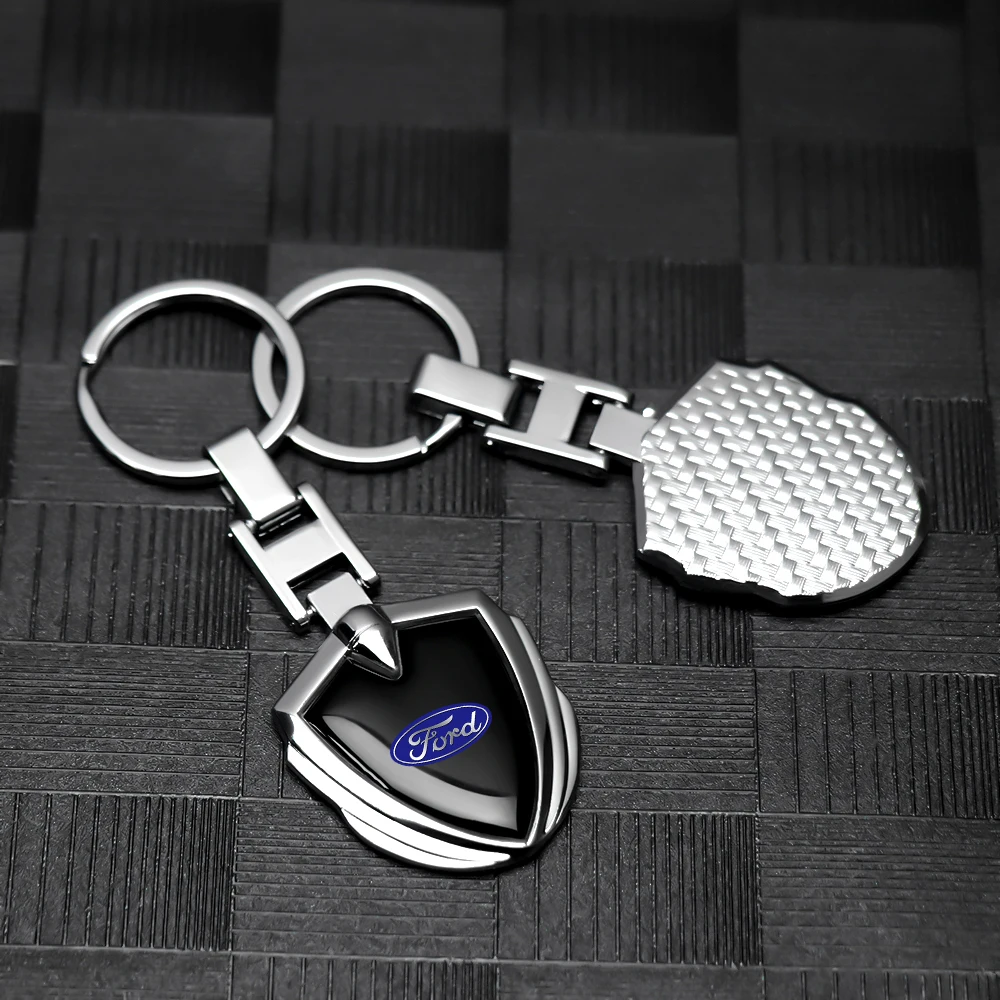 H buckle Zinc Alloy Emblem Metal Car KeyChain Key Chain Keyring Key Ring For Focus FIESTA Kuga ESCAPE Vignale PUMA Ford Mustang