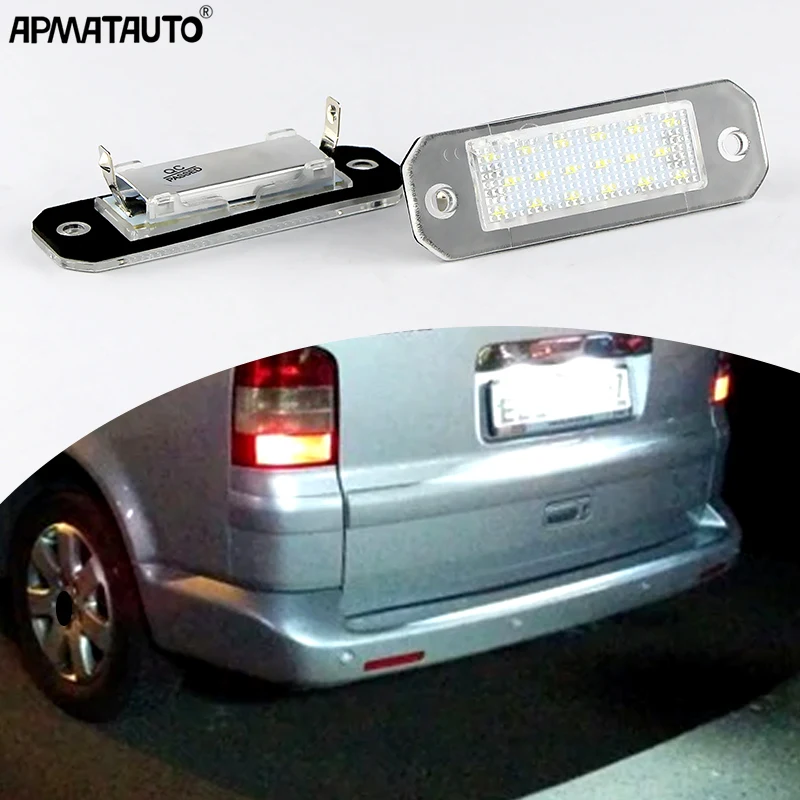 

Error Free White LED License Plate Light Number Plate Lamp For VW Transporter T5 2003-2015 T6 For Caddy 2004-2017 OEM#:7H0827740