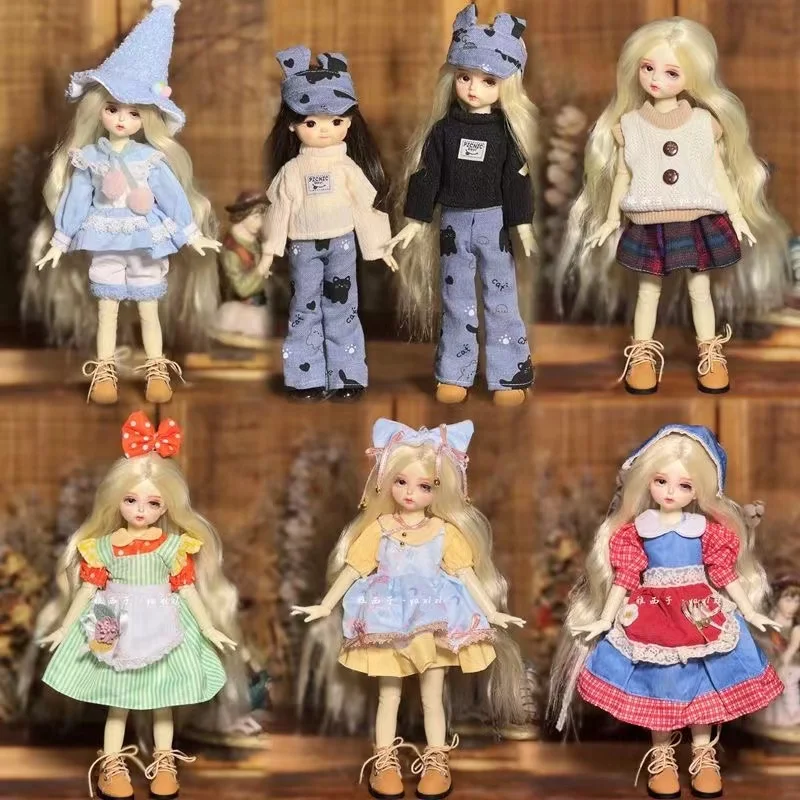 Cute 30cm Doll Changing Clothes Casual Fashion 1/6 BJD Doll Outfit Set Girl Toy Gift Doll Accessories