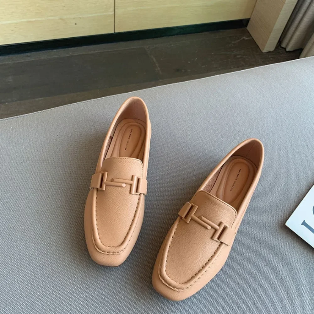 Single Shoe Women\'s 2026 Autumn New Loafers Lazy One Foot Flat Shoes Womens Shoes British Leather Shoes for Women Flats Ladies