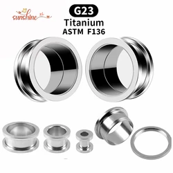 ASTM F-136 Titanium Pulley Ear Flesh Tunnel Plug Piercing Earlet Gauges Expanders Double Flared Flexible Tunnel Piercing Jewelry