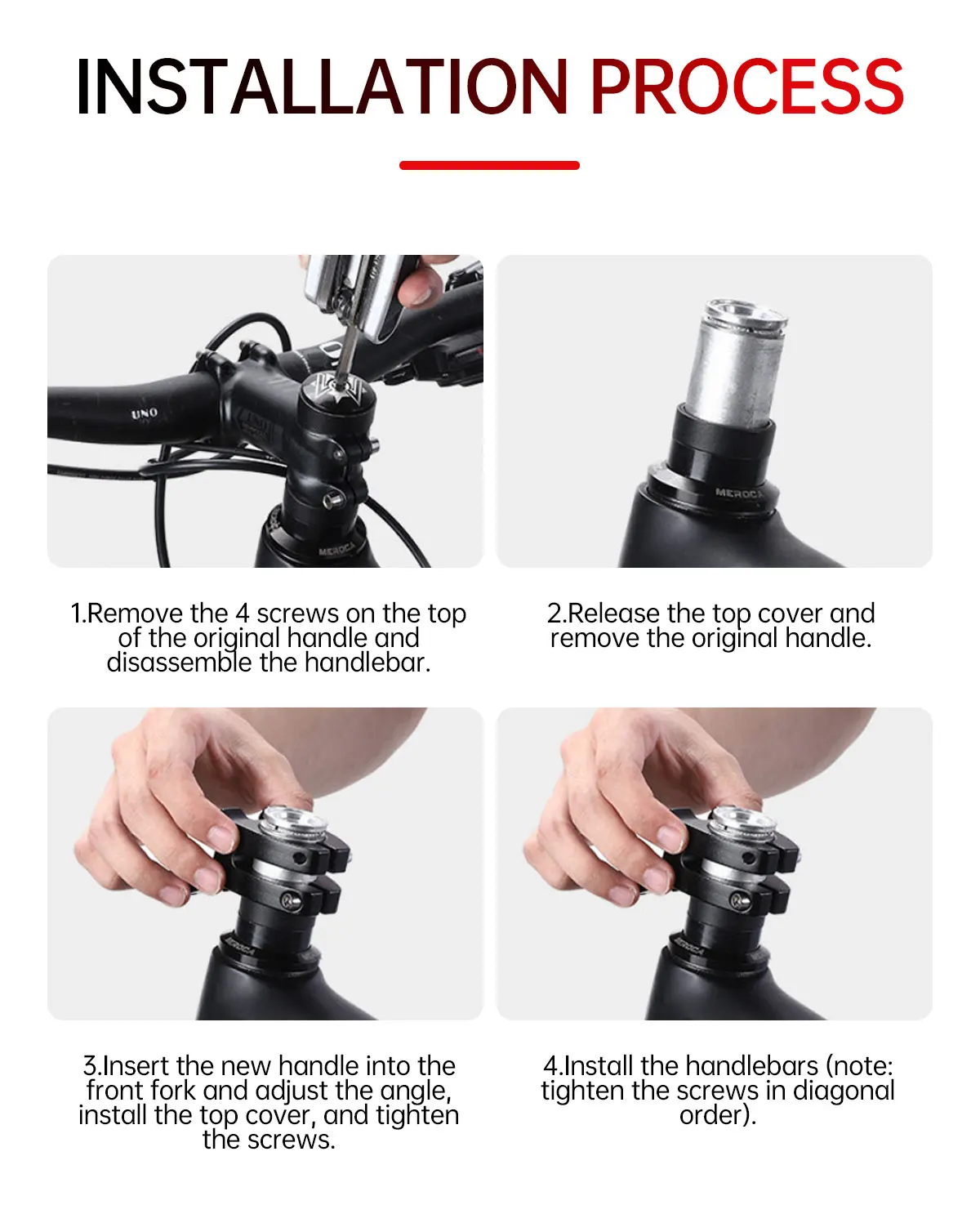TESNO Verstellbarer Vorbau für Fahrräder mit interner Kabelführung 0-60° ° Rise 60/90mm MTB Road 28,6mm Gabel 31,8mm Lenkererhöhung – Detail 11