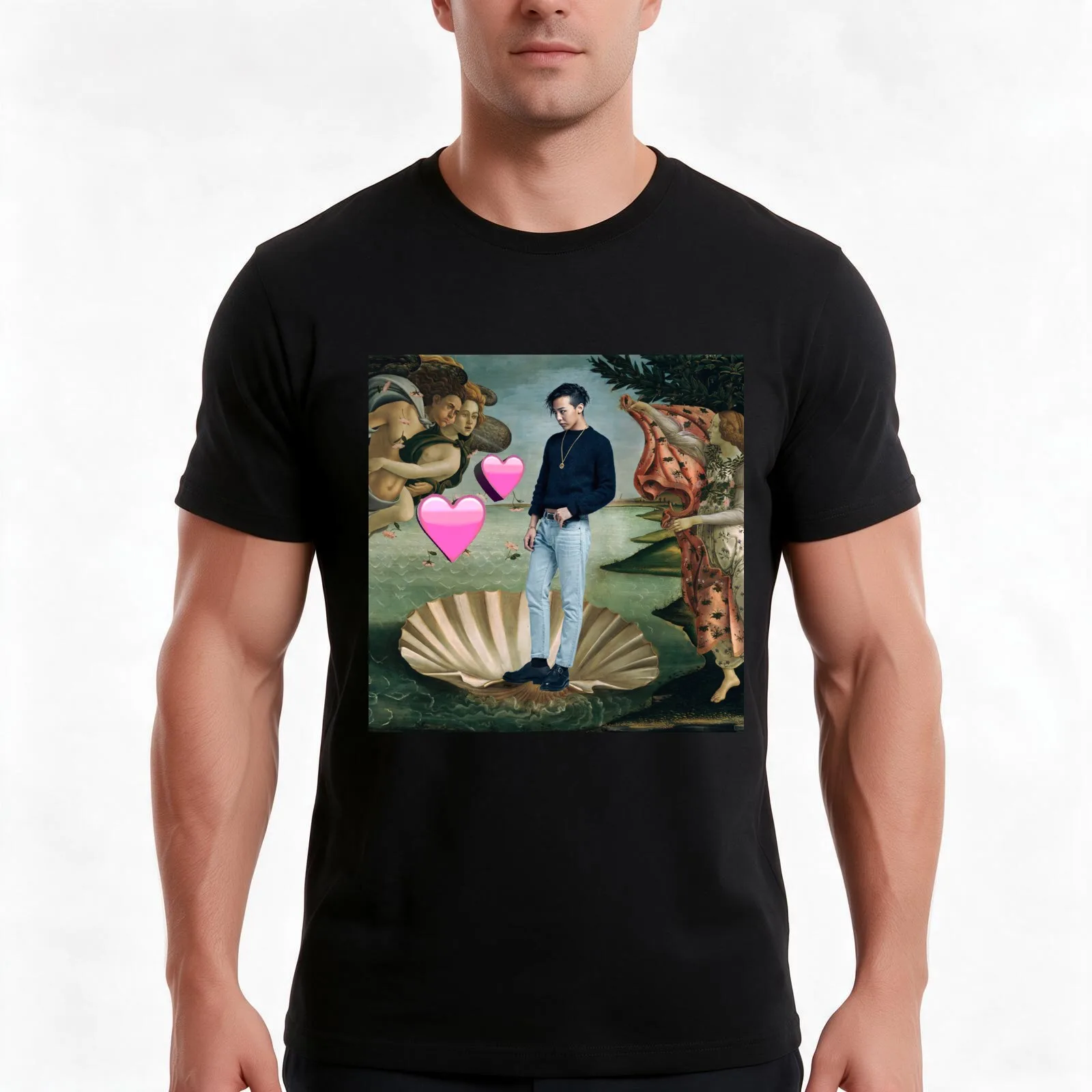 Birth of Jisus T-Shirt, Summer Casual Cotton Tee, Oversized Streetwear Tops, Vintage Graphic Print, Loose Fit Short Sleeve