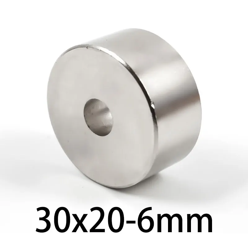 1/2/3/5PCS 30x20-6mm N35 Countersunk Round Magnet with Hole 6mm Super Powerful Strong Permanent NdFeB Magnetic Disc 30*20-6mm