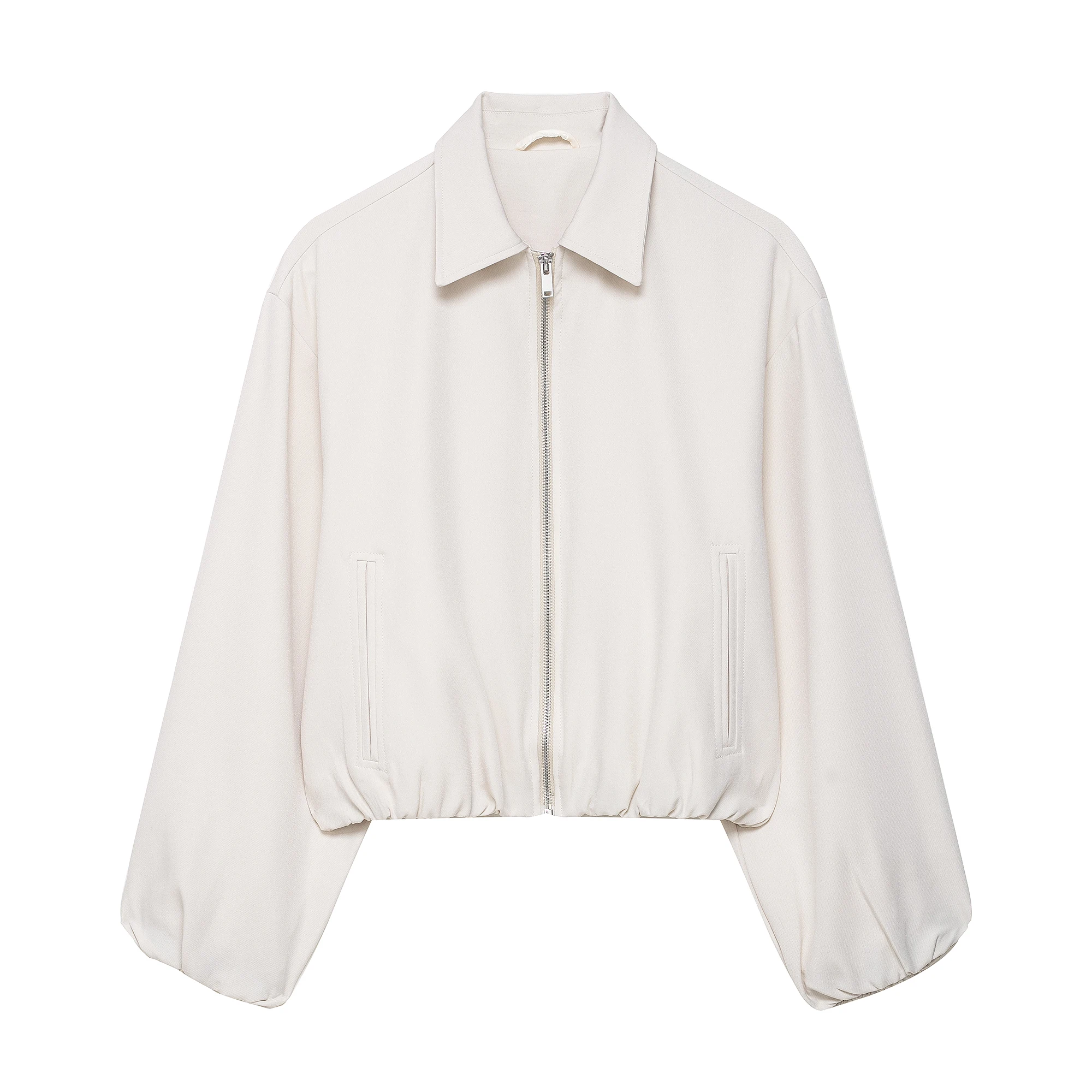 DUOPERI Damen-Bomberjacken, modisch, mit Reißverschluss vorne, Reverskragen, lange Ärmel, lässig, weiblich, elegant, schick, Damen-Outfits