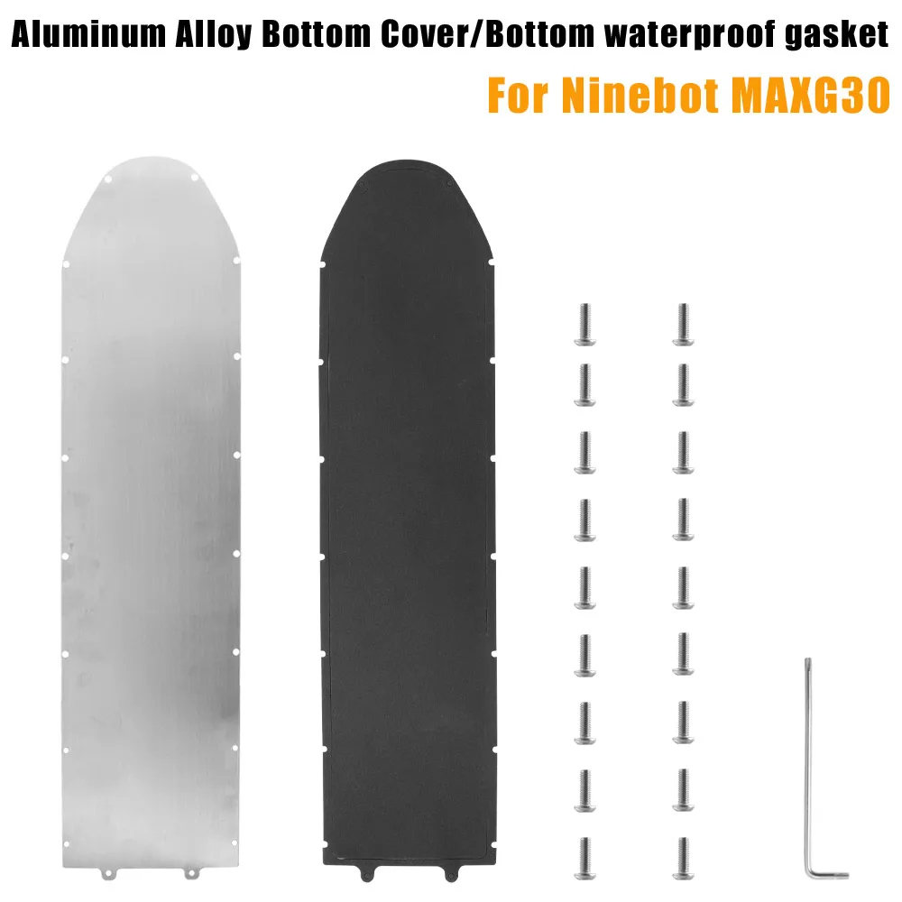 Aluminum Alloy Battery Bottom Cover + Seal Sponge Foam Waterproof Ring With Screws For Ninebot Max G30 Electric Scooter Parts