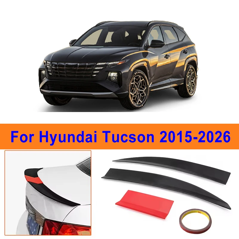 

For Hyundai Tucson 2015-2026 3-Section ABS Rear Trunk Spoiler 115-125cm Adjustable Sports Decor Top Wing Car Exterior Parts