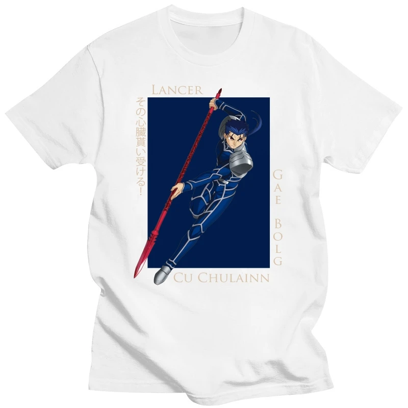 Fgo Schicksal Grand Order Holy Grail Kriegsspiele 2021 Neuankömmling T-Shirt Lancer Cu Chula inn Gae einzigartiges Design O-Neck Baumwolle für Männer