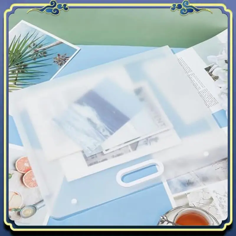 Portable 2Pcs Plastic Art Folders Rectangular Art Storage Box For Painting Sketch Photography Art