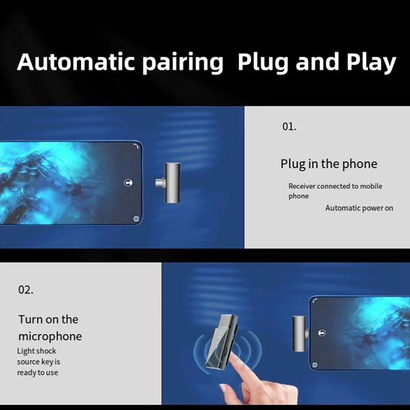 Wireless Lavalier Microphone S16S Noise Reduction Radio Microphone One To Two Reverberation Video Live Broadcast Easy To Use