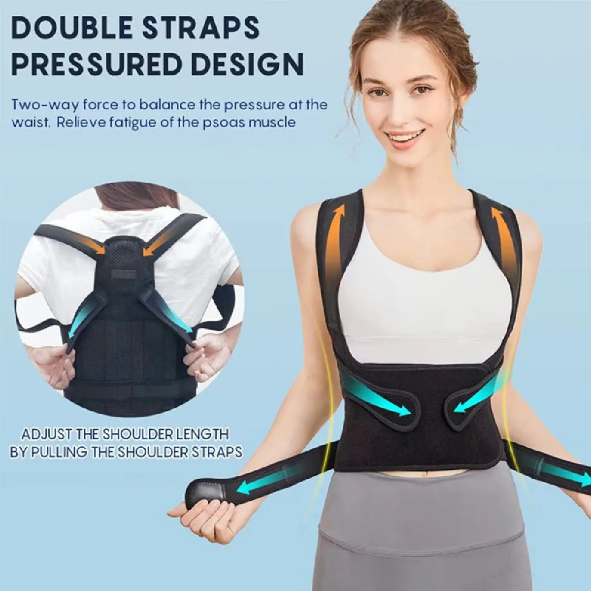 Back Brace and Posture Corrector for Women Men Adjustable & Lightweight - Scoliosis & Hunchback Correction Relief Back Pain