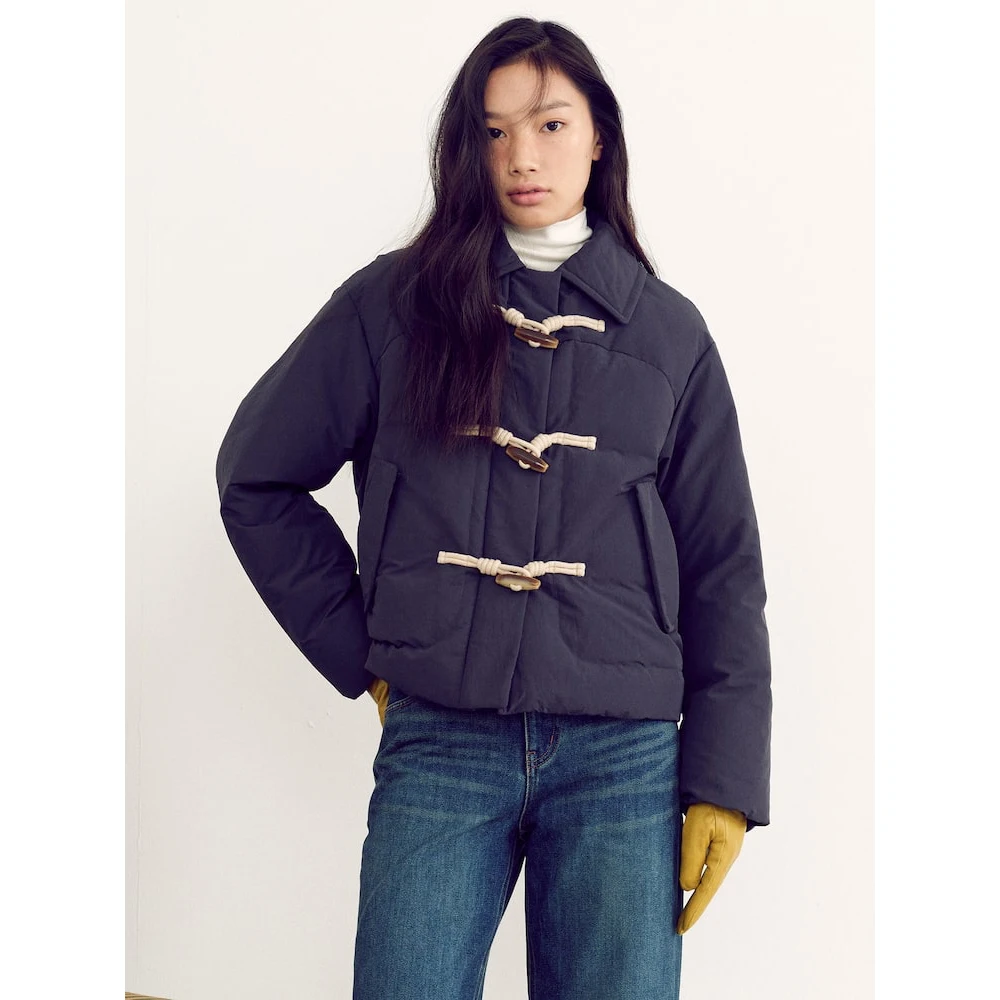   ort Puffer Jaet, женское теплое антисезонное молодежное пальто с воротником на пуговицах и прямым кроем