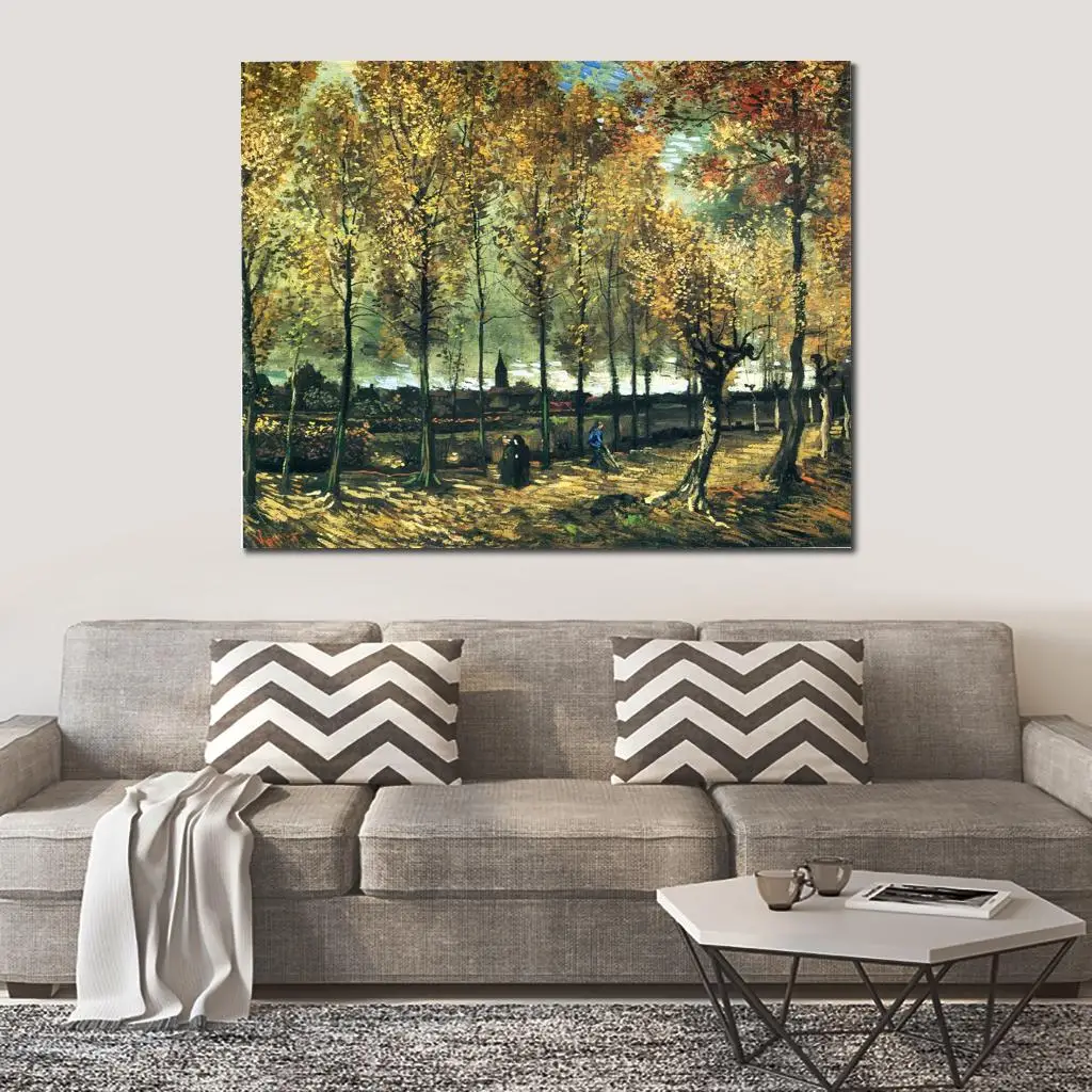 

Landscape Canvas Art Lane with Poplars Near Nuenen By Vincent Van Gogh Reproduction Oil Painting Handmade High Quality Wall Deco