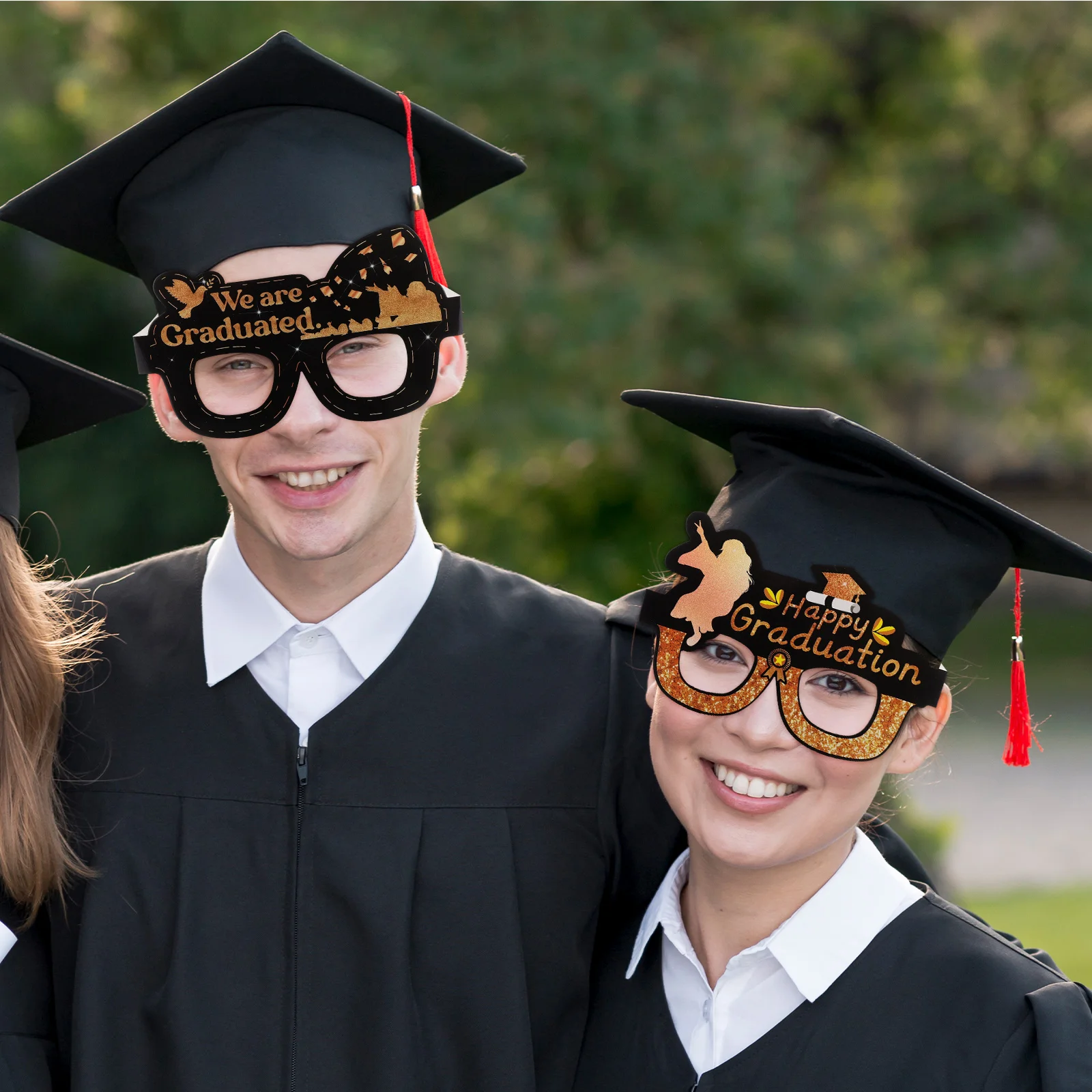 

10 Pcs Graduation Eyewear Decorations Party Supplies Adult Costume Sunglasses Paper Glasses Photo Props Celebratory Accessories