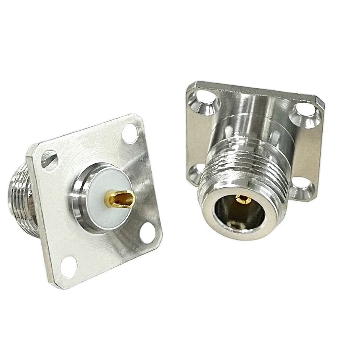 1Pc N Type Female Jack Rf Coaxiale Connector 4-Hole Panel Mount Chassis Met Soldeer Beker Lassen Terminal