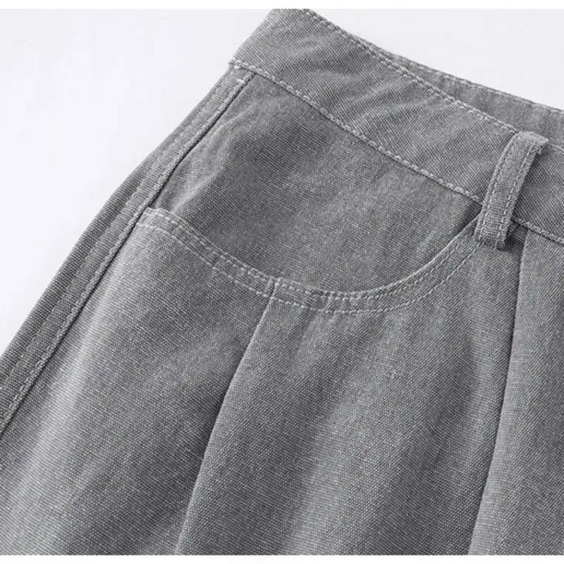 Old Money Style American Retro Summer Thin Cotton Casual Pants For Men, Loose Straight Fit, Versatile Long Pants R7NA
