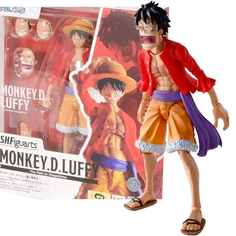 

Bandai SHF One Piece One Piece Monkey D Luffy Fly to fight ghost island can do the figure joints can move gift DIY collector
