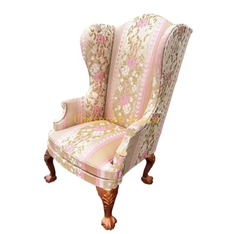E7CE Sturdy Doll House Armchair with Floral Pattern Kids Roleplay Game Props 2