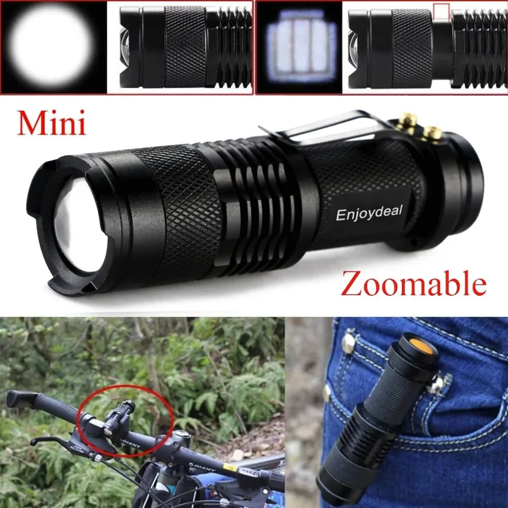 Mini torcia a LED 2000lm torcia a LED impermeabile Laterna 1 modalità torcia portatile zoomabile penlight AA 14500 5 colori