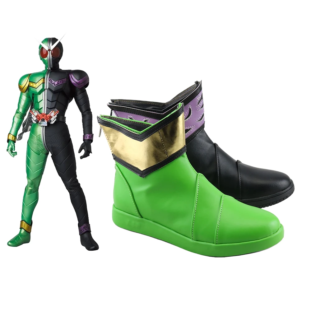 Anime Kamen Rider Sapatos Cosplay, W inicial, Halloween Carnival Boots