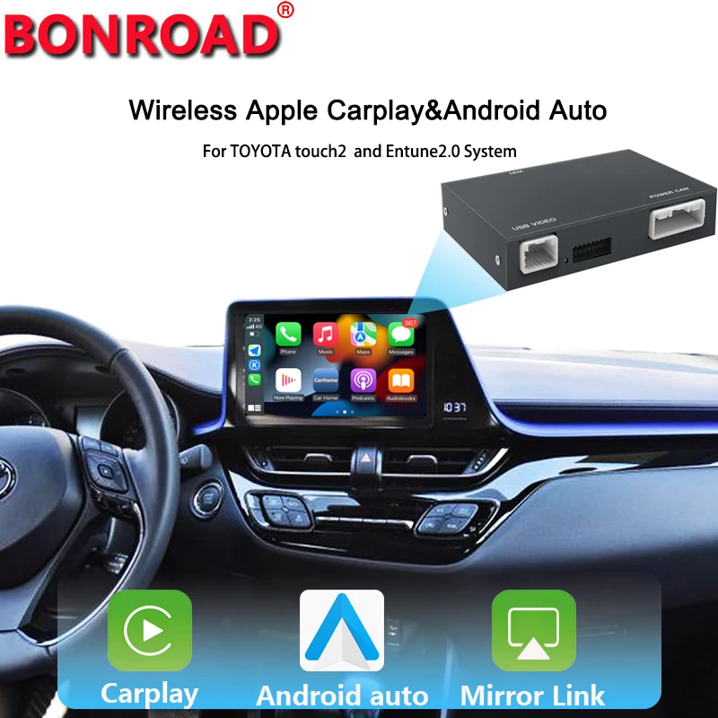 Wireless Apple Carplay Android Auto Original Car Button and Touch Screen Control Decoder For Toyota Touch2 & Entune2.0 System