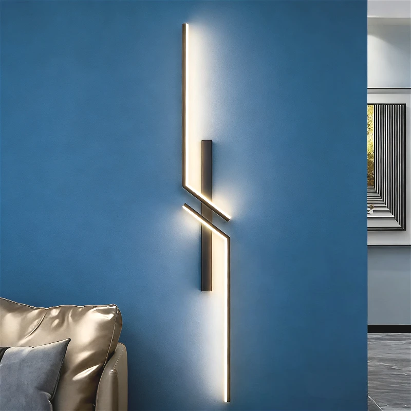 

Светодиодный настенный светильник в постмодернистском стиле, длинный, для столовой, спальни, металлический, минималистичный, стильный, для декора дома, виллы, сада, двора, балкона, ворот, люстра