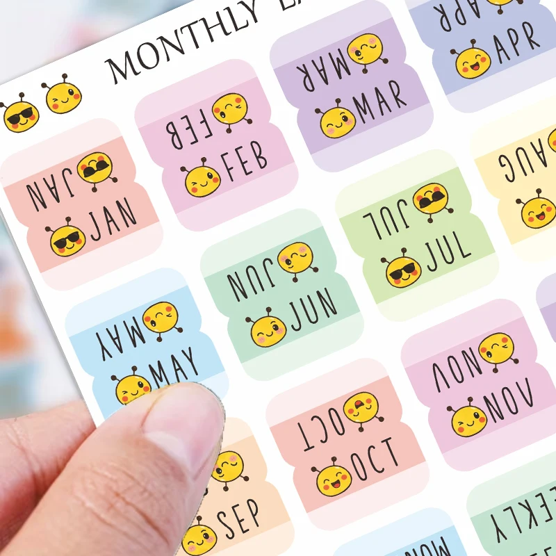 32pcs Monthly Planner Tabs - Adhesive Index Stickers for Planners, Journals, & Organizers | Decorative Tabs for Office & Study P
