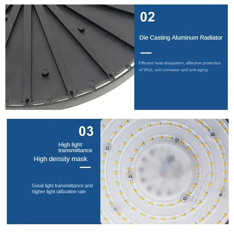 ABJN-Luce LED a luce bianca fredda 200W 6500K per l'estrazione mineraria Industria commerciale Mercato Magazzino Garage Officina industriale