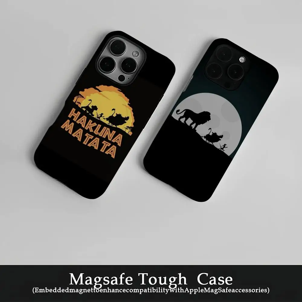 

The L-lion King Phone Case Film Korean INS For IPhone 16 15 14 13 12 11 Pro Max Plus Luxury Magnetic Double-layer Cover
