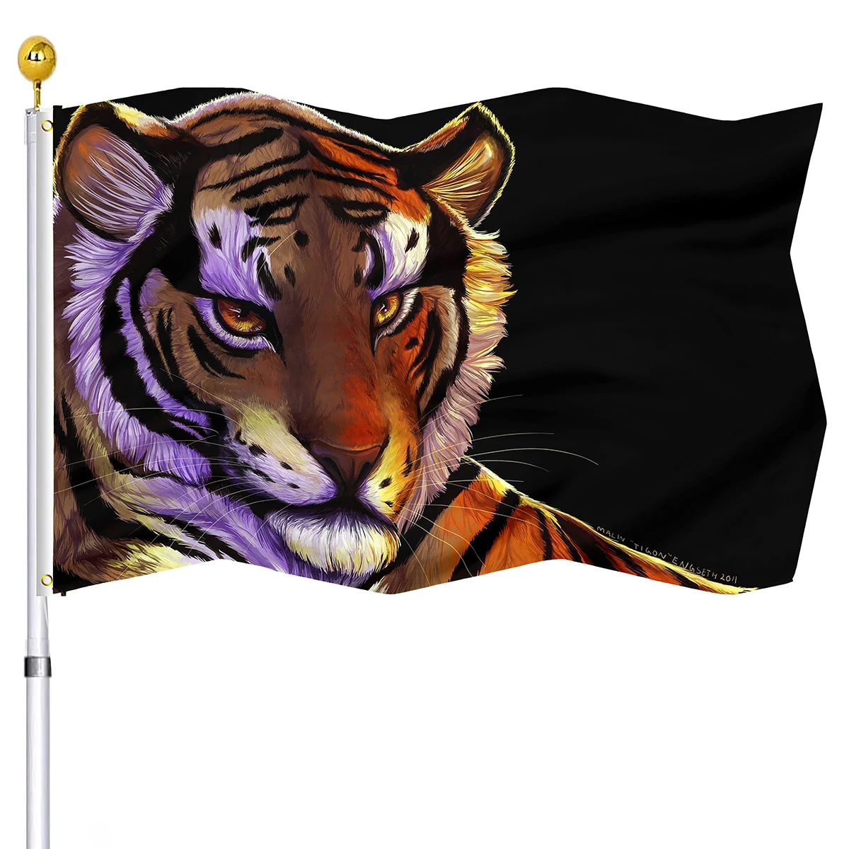 Tiger Garden Flag Color Oil Painting Animal Portrait Artwork Flags House Indoor Party Outdoor Living Room Decorations Yard Flag