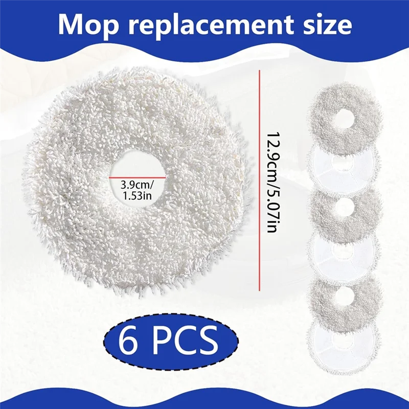 A006-Wiping Cloths Accessories For Dreame L20 Ultra, Cleaner For Dreame L10s Ultra, Washable Microfibre Wet Mop Pad Spare Parts
