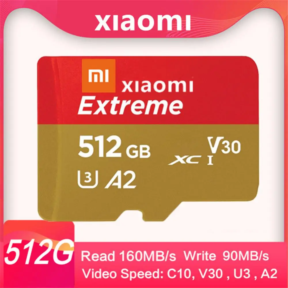 XIAOMI-Micro carte mémoire haute vitesse pour téléphone et appareil photo, carte SD TF 2 To, A2 V30, 1 To, 128 Go, 512 Go, 256 Go, 100 Mo/s