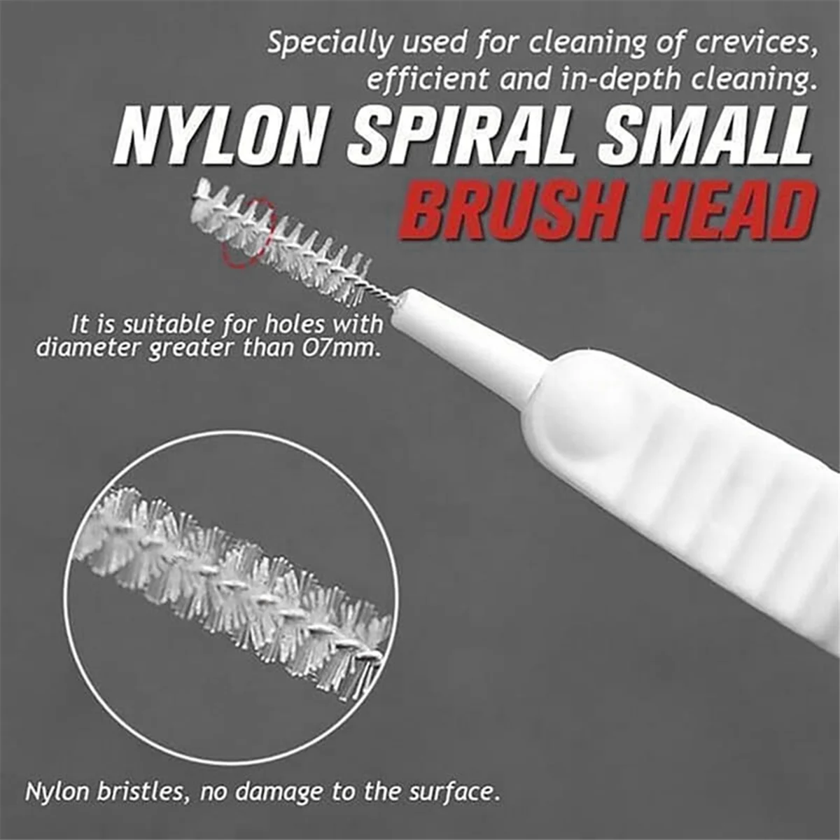 فرشاة تنظيف مضادة للانسداد A71P، فرشاة تنظيف الدش لفرشاة تنظيف الثقب الصغيرة متعددة الوظائف #6