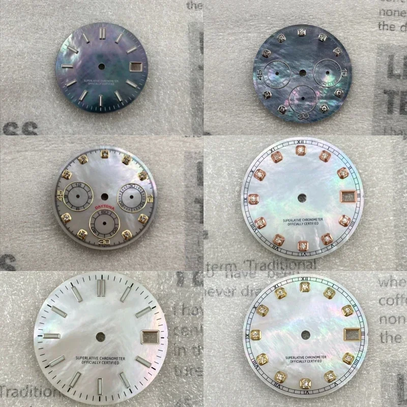 تخصيص BZM S الأم اللؤلؤ الهاتفي تعديل الملحقات 28.5 مللي متر الطلب مناسبة Nh35NH36 حركة الماس الوجه دون مضيئة