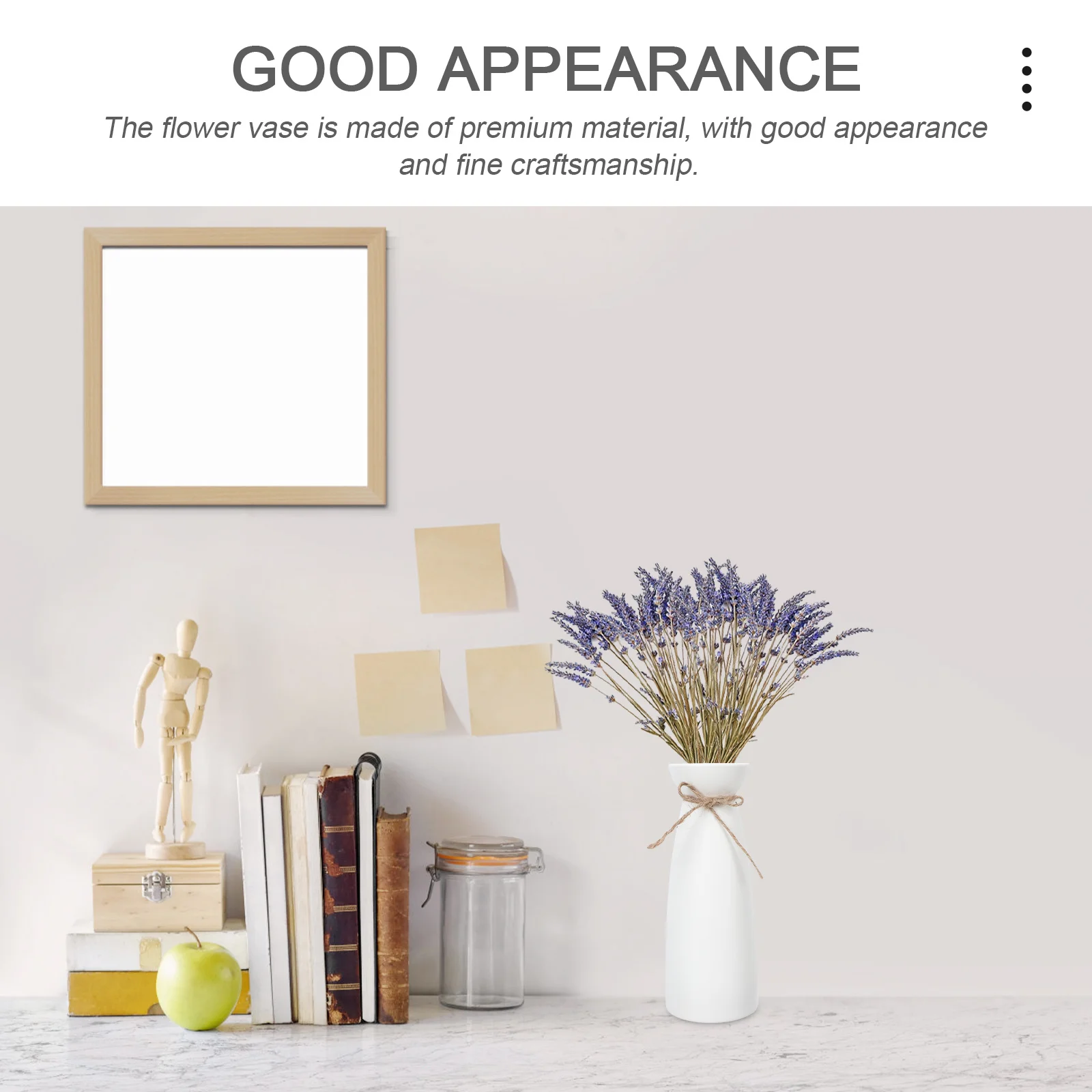 

1Pcs White Ceramic Vase Practical Flower Arrangement Container Long-Lasting Desktop Ornament Hydroponic Flower Holder