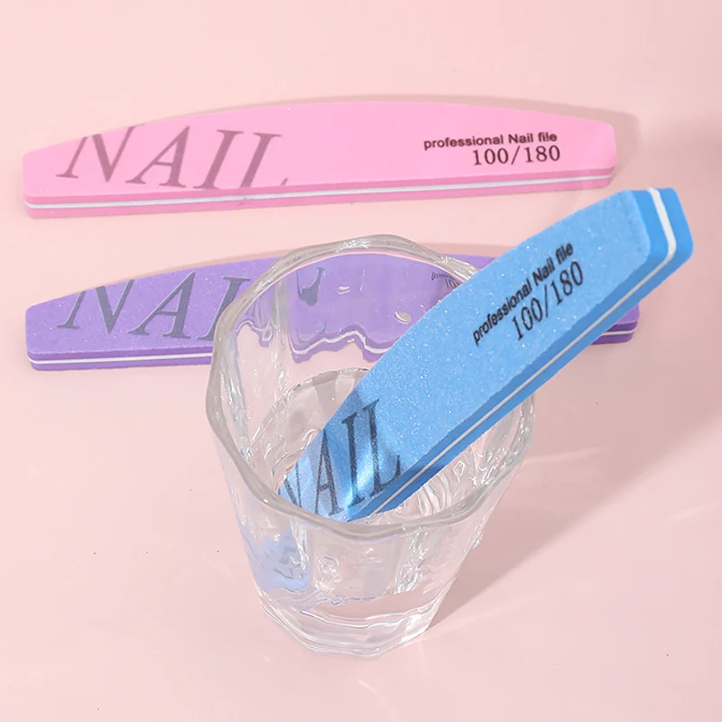 50/20 Pcs/Lot Professional Moon Nails Sponge Buffer Sanding Nail Files 100 180 Polishing Block For Grinding Treatment Manicure