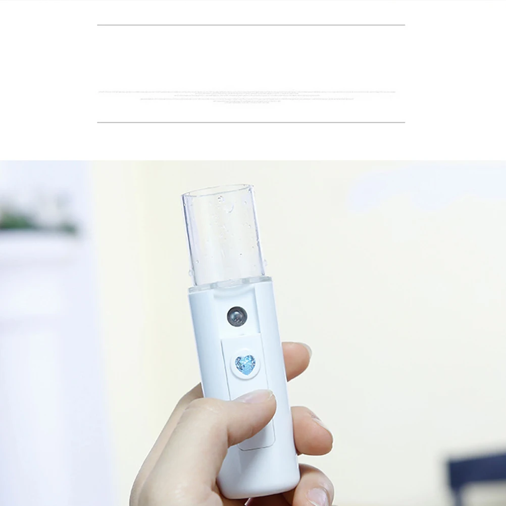 

Mini Portable Handheld Humidifier 20Ml Mist Sprayer Atomizer Nano Skin Moistener For Small Areas Home Office White